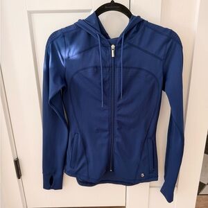 BuffBunny Royal Blue lit laser zip up Hooded Jacket
